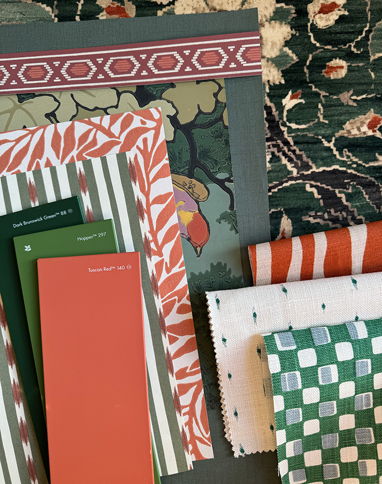 Färger och tyger matchas av Lina Isaksson